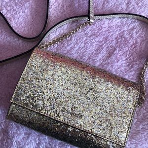 Kate Spade Gold Glittery Crossbody